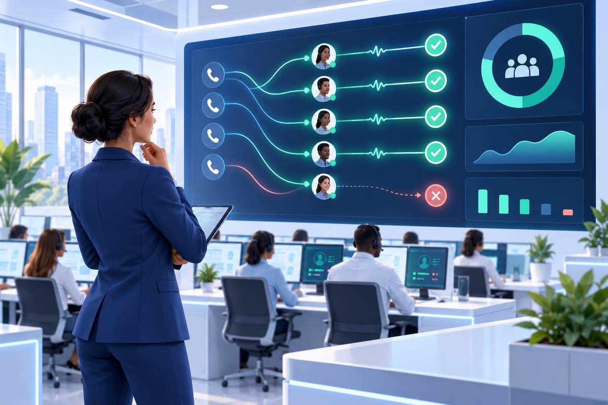 Contact center operations monitoring successful call connections